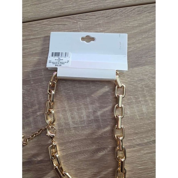 And Now This 18K Gold Over Brass Chunky Link Chain Necklace NL0164695 NWT - Picture 4 of 4